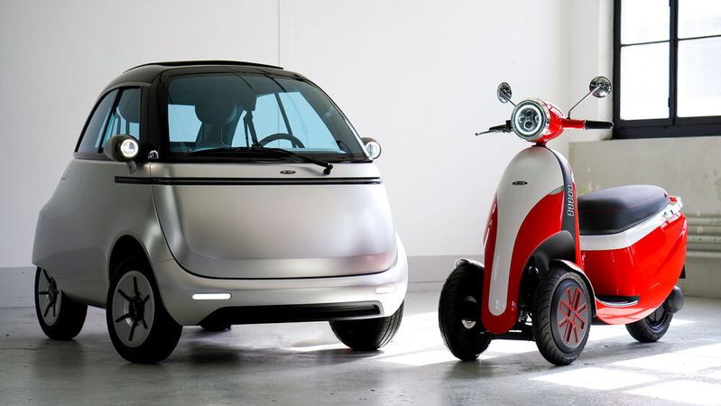 Der Isetta-Klon Microlino sowie der dreirädrige E-Scooter Microletta haben das Potenzial, künftige Ikonen der Mikromobilität zu werden.(Bild:  Microlino)