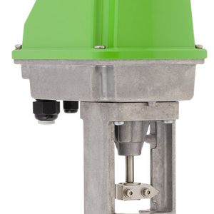 Der Hubantrieb ist mit seinem stabilen Aluminiumgehäuse und der Metallkupplung für harte Betriebsbedingungen ausgelegt.(Bild:  Schubert&Salzer / Christian Bucher)