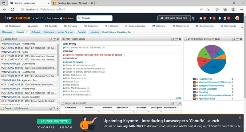 Überwachen des Netzwerks auf Geräte und filtern der Netzwerkgeräte in Lansweeper. (Bild: Joos - Lansweeper)
