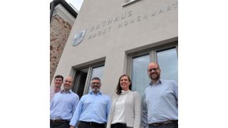 Stellten das innovative Forschungsprojekt H2Direkt im Rathaus von Hohenwart vor: (von links) Mathias Stierstorfer (Energienetze Bayern) - Michael Schneider (Energienetze Bayern) - Jürgen Haindl (BGM Hohenwart) - Béatrice Angleys (Thüga) - Andreas Herschmann (Bürgerenergiegenossenschaft im Landkreis Pfaffenhofen a.d. Ilm) (Bild: Thüga)