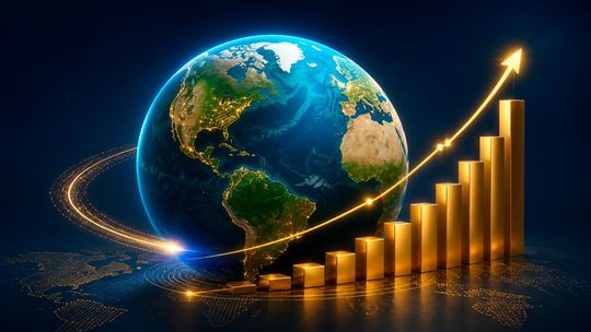 Der Internationale Währungsfonds (IWF) revidiert einige seiner früheren Prognosen für das Wirtschaftswachstum in der Welt ins Positive. Deutschland etwa, wird 2026 stärker zulegen als zuvor geglaubt. Der IWF hat sich aber auch angeschaut, wie es im Rest der Welt so zugeht ...(Bild:  KI-generiert)