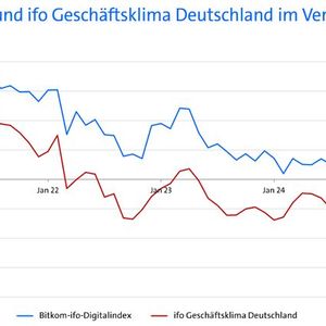 Doch offenbar ist die Branche widerstanfsfähiger als die Gesamtwirtschaft. (Bild:  Bitkom Research/IFO)