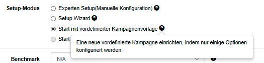 Ein Klick auf das “?” liefert eine Erklärung der Bedeutung hinter der Auswahl. (Dombach)