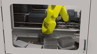 Maschineninterne Automatisierung: die perfekte Wiederholgenauigkeit des Roboters gewährleistet höchste Bohrungsqualität. (Bild: Unisig)