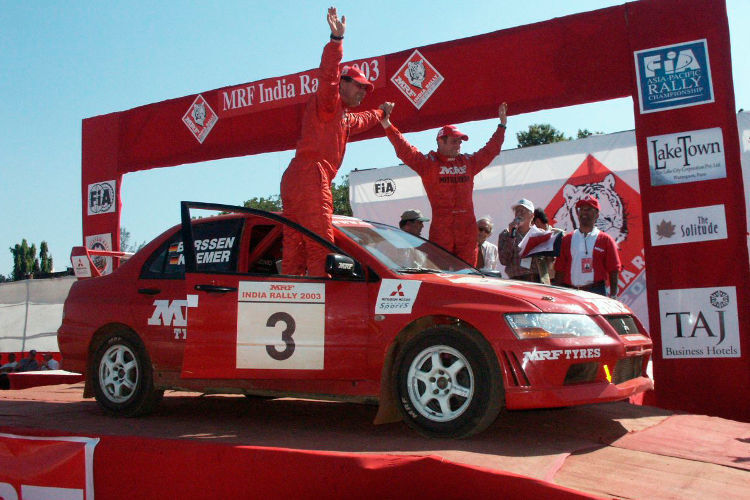 Der Deutsche Armin Kremer feierte mit dem Evo VII Siege und in die Meisterschaft in der Asien-Pazifik-Rallye-Meisterschaft. (Foto: Mitsubishi)