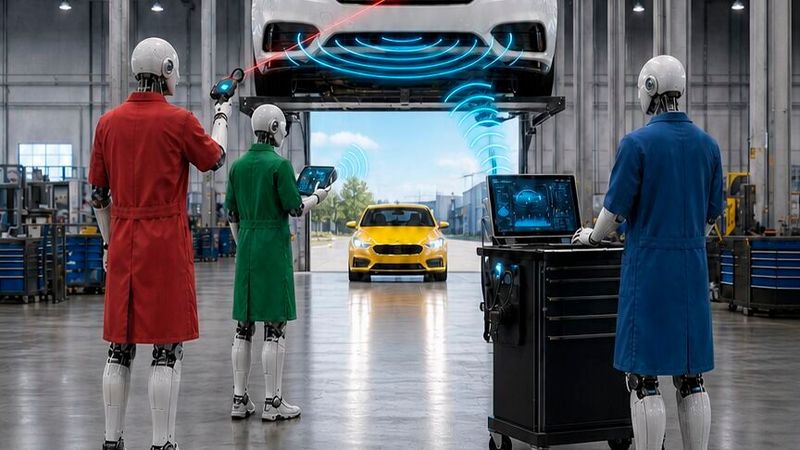 Während die Fahrzeugtechnik immer umfangreichere Prüfungen erfordert, möchte die EU den Aufwand begrenzen – wie wird sich die Hauptuntersuchung also weiterentwickeln?(Bild:  KI-generiert)