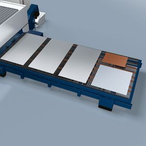 Ein Highlight der Trulaser 3060 fiber soll die automatisch funktionierende Mehrtafelbearbeitung sein. Dabei könnten auch Bleche aus verschiedenen Materialien sowie in unterschiedlichen Dicken innerhalb einer Tischbestückung bearbeitet werden.