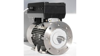 Motor mit Frequenzumrichter: bereits jetzt mit der neuen Motorengeneration nach IE2 lieferbereit.  (Bild: Birkenbeul)