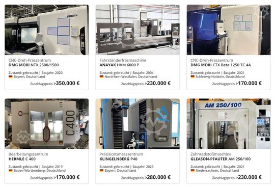 Beispiel erfolgreicher Online-Auktionen von Maschinensucher.de(Bild:  Machineseeker Group)