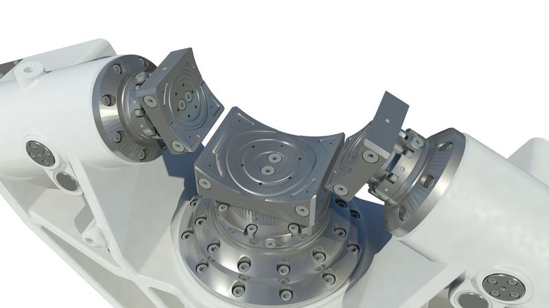 Bild 1: Hydrostatische Lager in Lünetten ermöglichen eine hohe Oberflächengenauigkeit bei der Zerspanung. (Bild: Rückle)