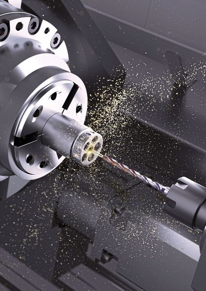 Der Crazydrill Cool Titanium ATC/PTC bohrt sich mit maximaler Geschwindigkeit durch Titan und seine Legierungen bei 3-mal höheren Standzeiten und höchster Prozess­sicherheit. (Bild: Mikron Tool)