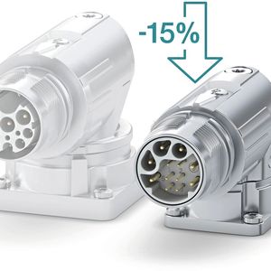 Bild 4:  Die reduzierte Bauhöhe im Vergleich zu Standard-M17 sorgt für Bauraumgewinn im Gerät.(Bild:  Phoenix Contact)