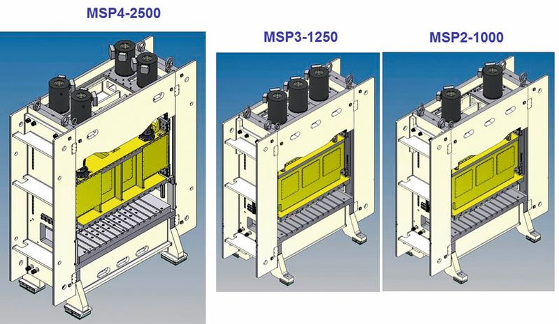 Bild 2: Gestell- und Antriebsvarianten von Servospindelpressen. (Bild: H&T Produktionstechnologie)