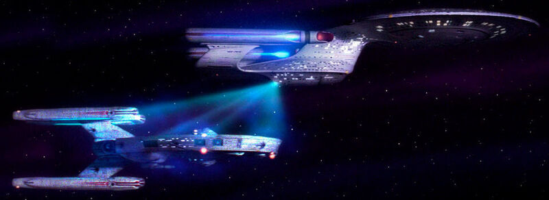 Sogenannte Traktorstrahlen können im Star Trek Universum ganze Raumschiffe erfassen und durchs All schleppen. (Memory Alpha / Paramount Pictures)