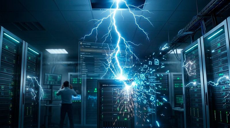 Die Schwachstelle EUVD-2026-10744 / CVE-2026-3854 ermöglicht es Angreifern Remote Code auf GitHub-Backends auszuführen, wodurch auf GitHub Enterprise Server eine vollständige Kompromittierung mit Zugriff auf alle Repositories und interne Secrets möglich ist.(Bild:  Gemini / Vogel IT-Medien GmbH / KI-generiert)