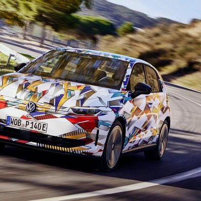The VW ID Polo is still on the road with camouflage for now. (Image:Volkswagen)