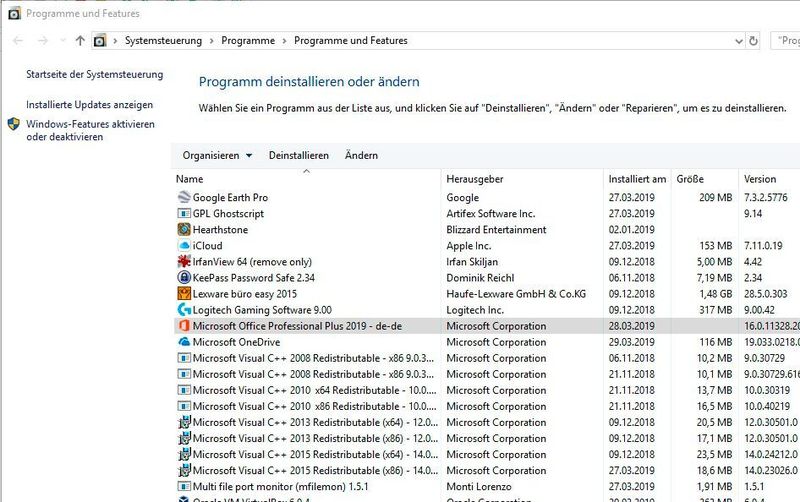 Über die Liste der installierten Programme (appwiz.cpl) kann die Reparatur von Microsoft Office gestartet werden. (Joos / Microsoft)