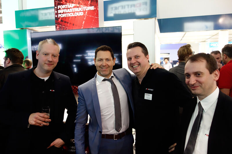 Das Fortinet Team (v. l.) Lukas Lindner, Josef Meier, Thomas Hans und Alexander Krath. (Bild: IT-BUSINESS)