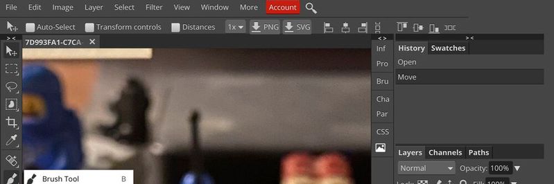 Bei Anwendungen wie der Online-Bildbearbeitung Photopea zeigen sich die Möglichkeiten der PWA-Technik.(Bild:  Rentrop / Photopea)