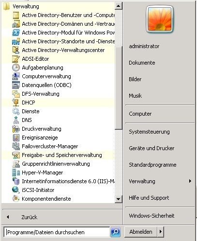 Abbildung 3: Nach der Installation erscheint die Programmgruppe „Verwaltung“ mit den jeweiligen ausgewählten Tools. Die bereits in Windows 7 enthaltenen Tools sind hier ebenfalls aufgelistet, sodass man (voreingestellt) nicht mehr über die System Steuerung gehen muss. (Archiv: Vogel Business Media)