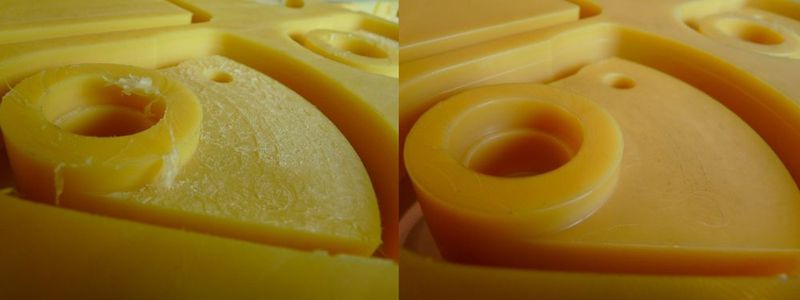 Bei thermoplastischen Kunststoffen bewirkt das thermische Entgraten auch eine Glättung der Oberfläche. (Bild: ATL)