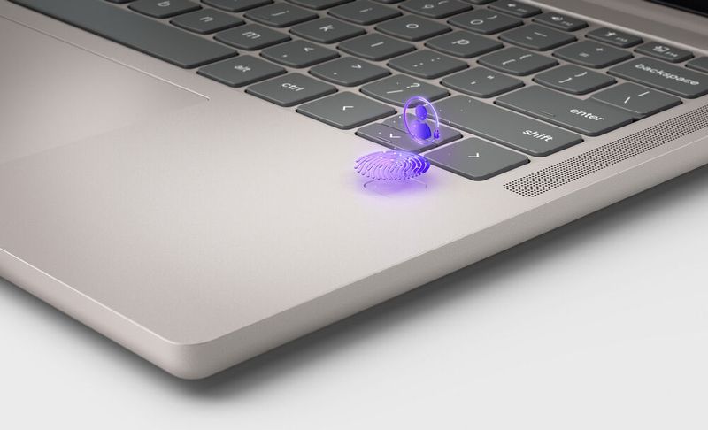 Für eine schnelle und sichere Anmeldung kann das Lenovo Chromebook Plus 14 optional mit Fingerprint-Leser bestellt werden. (Bild: Lenovo)