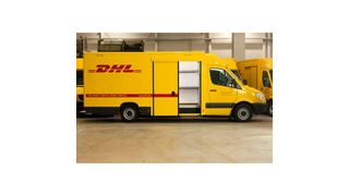 Integralkofferaufbau von Saxas auf Mercedes-Benz-Sprinter-Fahrgestell für die neuen Paketzustellfahrzeuge der Deutschen Post DHL. Bild: Saxas (Archiv: Vogel Business Media)