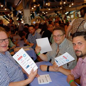 (v. l.) Sven Ortmann, ALSO, Volker Kessler und Ronny Globisch, LumeIT, haben ihre Fächer zu Hause vergessen.(Bild: IT-BUSINESS)