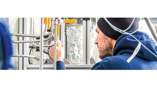 In der integrierten Versuchsanlage soll ein neuer Prozess zur Reduktion von Kohlendioxid in der Atmosphäre erprobt werden.  (Moritz Leg/KIT)