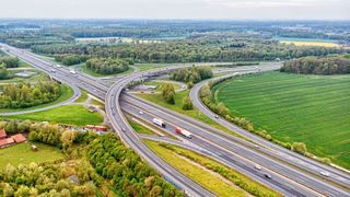 Das Autobahnkreuz Münster-Süd an der A1.  (Autobahnkreuz Münster-Süd (A1) / Dirk Vorderstraße / CC BY)