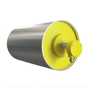 Robust und zuverlässig: Der Rulmeca-Trommelmotor vereint alle Antriebskomponenten in einem hermetisch abgeschlossenen, stahlummantelten Gehäuse. (Bild: Rulmeca)