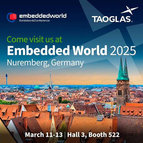 Taoglas (Halle 3, Stand 522) stellt Innovationen im Bereich GNSS-, Mobilfunk- und Wi-Fi/Bluetooth-Antennen vor. Messebesucher erhalten Einblick in Lösungen zur Optimierung von Konnektivität und Präzision sowie in die neue GNSS-Front-End-Technologie mit verbesserter Signalleistung, vereinfachtem RF-Design und höherer Zuverlässigkeit. (Bild: Taoglas)