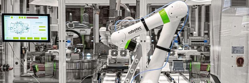Kollaborierender Roboter für flexibles Teilchenhandling.