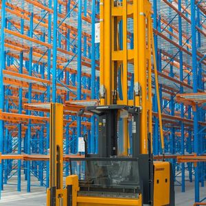 All incoming and outbound goods are recorded electronically and distributed across the center’s 9,000 pallet bays by a computer-aided warehouse management system.