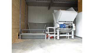 Der gewaltige Shredder von Lehmann-UMT verarbeitet Holzpaletten zu Hackschnitzeln für Heizzwecke. (Bild: Lehmann-UMT)