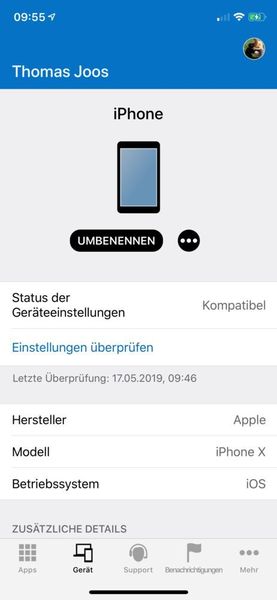 In der iTunes-App werden Daten zum Smartphone eingestellt und die Richtlinienumsetzung verwaltet. (Joos / Microsoft)