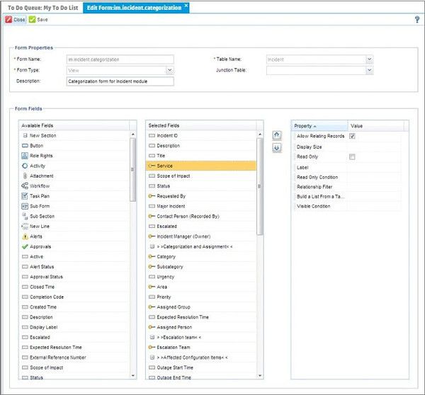 Screenshot des HP Service Anywhere Form Editors. (Bild: HP)