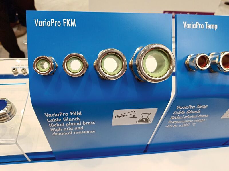 Jüngstes Familienmitglied der neuen Kabelverschraubungs-Serie ist die Varia Pro FKM. Sie weist eine besonders hohe Beständigkeit gegen Säuren und Chemikalien auf.  (S.Häuslein/konstruktionspraxis)