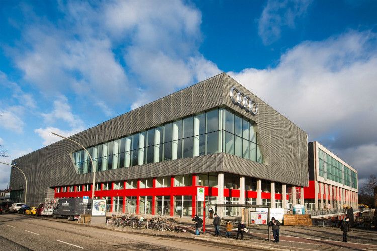 Der neue Audi-Terminal von Auto Wichert ist einer der größten Automobilhandelsstandorte in Norddeutschland. (Foto: Auto Wichert)