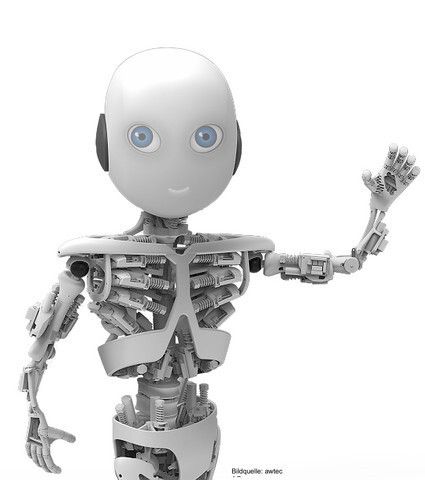 A star is born. Roboy wird erstmals der Weltöffentlichkeit präsentiert. (robotsontour.com)