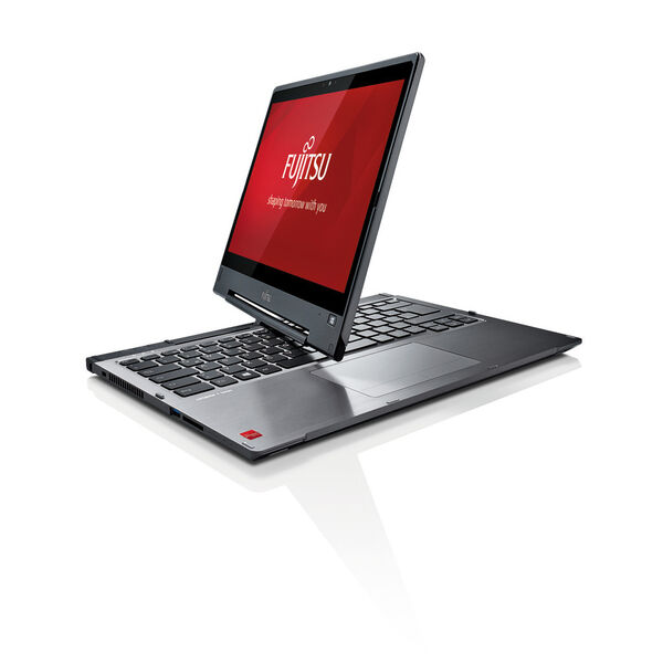 Das Fujitsu Lifebook T904 ist ein klassisches Convertible mit vertikal drehbarem Display. Seine Auflösung liegt bei 2.560 x 1.440 Pixel, sehr hoch für 13,3 Zoll. (Bild: Fujitsu)