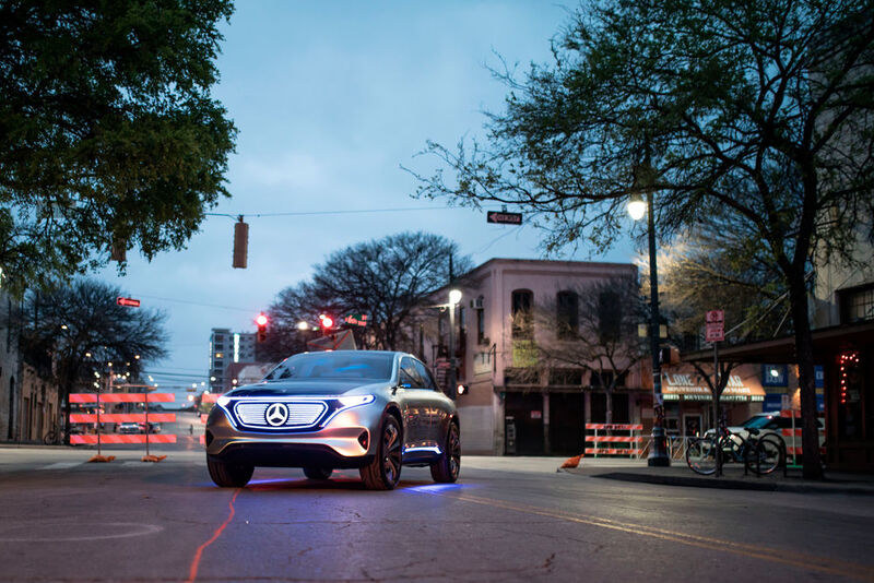 In Texas zeigt Mercedes seine E-Auto-Studie EQC. (Daimler)