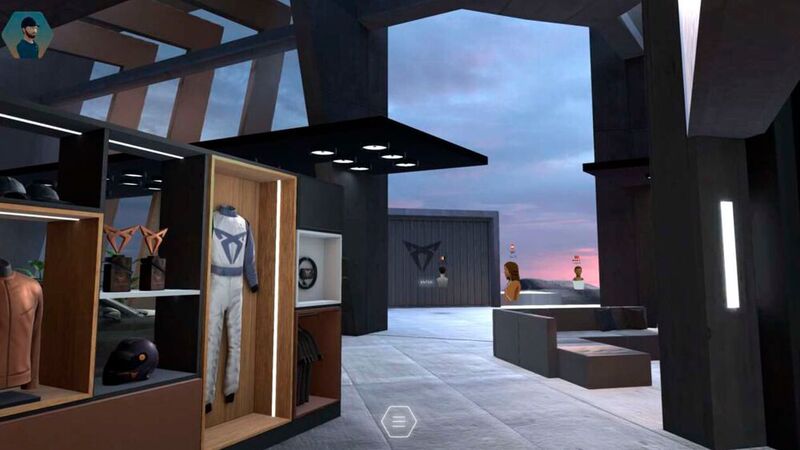 Die Online-Begegnungsplattform namens „E-Garage in Cape Formentor“, welche in ihren Grundzügen der Online-3D-Infrastruktur Second-Life ähnelt, ist nur für registrierte Nutzer zugänglich. (Bild: Cupra)