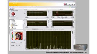 Oberfläche eines Schadensfrüherkennungssystems zur Überwachung von Getrieben. Oben: Trend der verschiedenen Bauteile (hier Gangstufen). Unten: hoch auflösendes Ordnungsspektrum mit 128 000 Linien. Bild: Red-Ant (Archiv: Vogel Business Media)