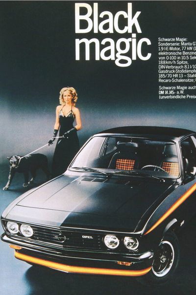 Aufgrund der nur einjährigen Bauzeit – 1975 löste der Manta B den A ab –wurden vom GT/E lediglich 5.252 Stück verkauft. Die letzten Exemplare liefen als „Manta Black Magic“ mit schwarzer Lackierung und gelb/roten Streifen an Frontspoiler und Seitenlinie vom Band. (Opel)