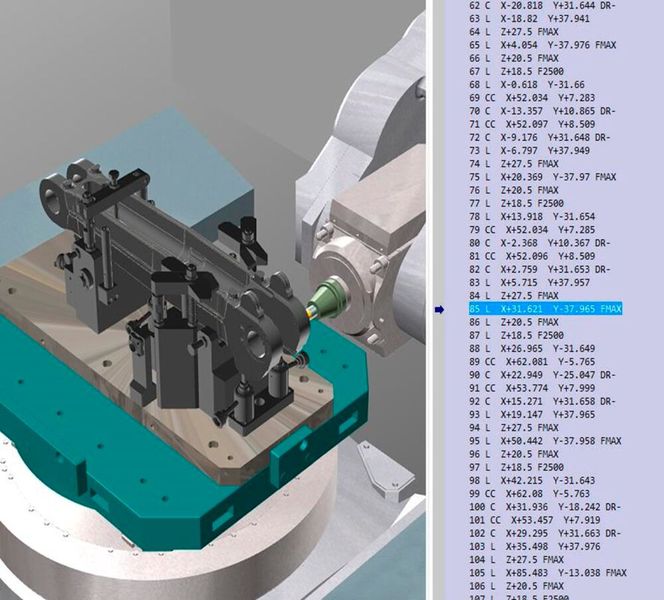Eine kollisionsfreie CAM-Simulation garantiert keinen sicheren Maschinenlauf. Deshalb verifiziert NCSIMUL den realen G-Code und macht kritische Bewegungen sichtbar, die erst nach dem Postprozessing entstehen. (Bild: Hexagon)