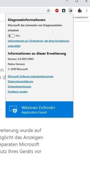 Windows Defender Application Guard lässt sich auch in Google Chrome einbinden. (Th. Joos)