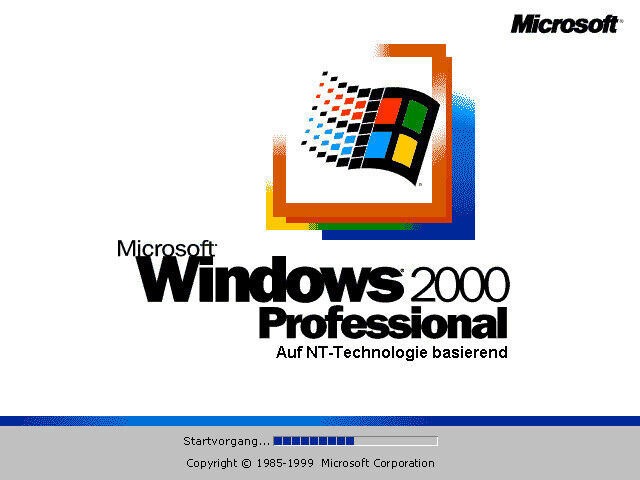 Bootscreen von Windows 2000 Professional (Bild: Screenshot/Microsoft)