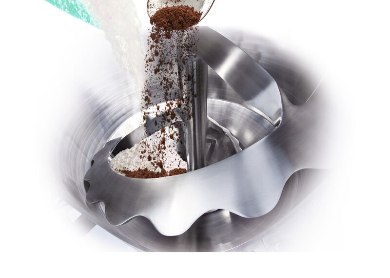 Flavourings for milk shakes or fruit gums can be mixed by the patented Sinconvex mixing tool of Amixon. (Picture: Amixon)