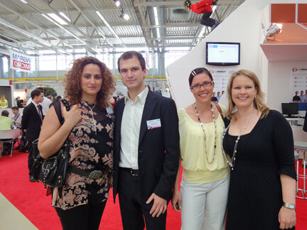 Besa Agaj und Hannah Lamotte, ITB treffen Caglayan Aydin und Antje Voltz, Telekom. (Archiv: Vogel Business Media)